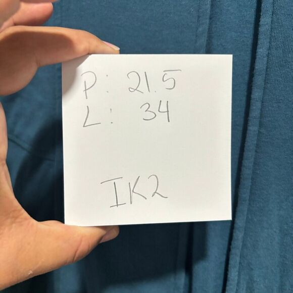 Soft Surroundings Fringed Jacket Small Teal Blue Mid Length Cotton‎ Button Front - Picture 7 of 7